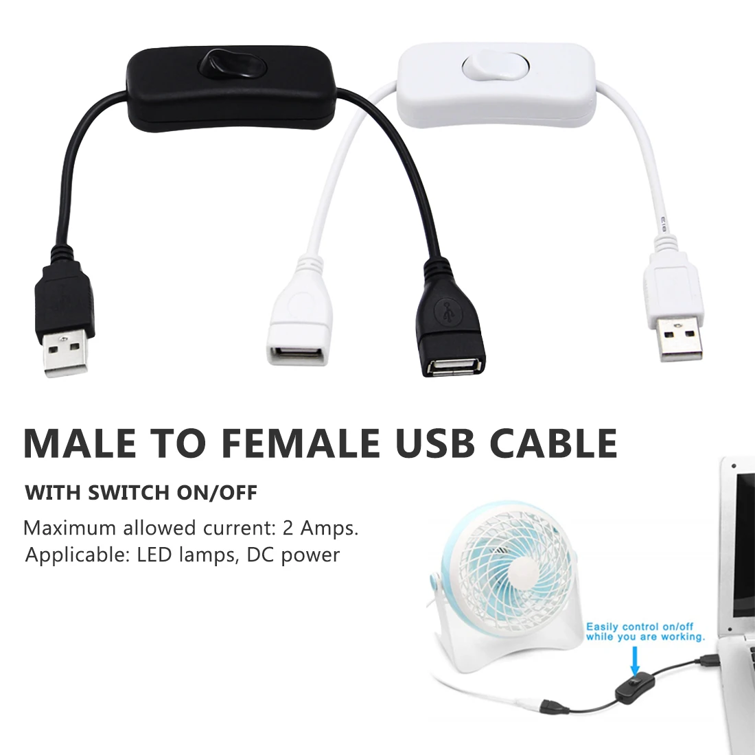 1 шт. 30 см USB-кабель с переключателем ВКЛ./ВЫКЛ. Удлинитель для USB лампы вентилятора