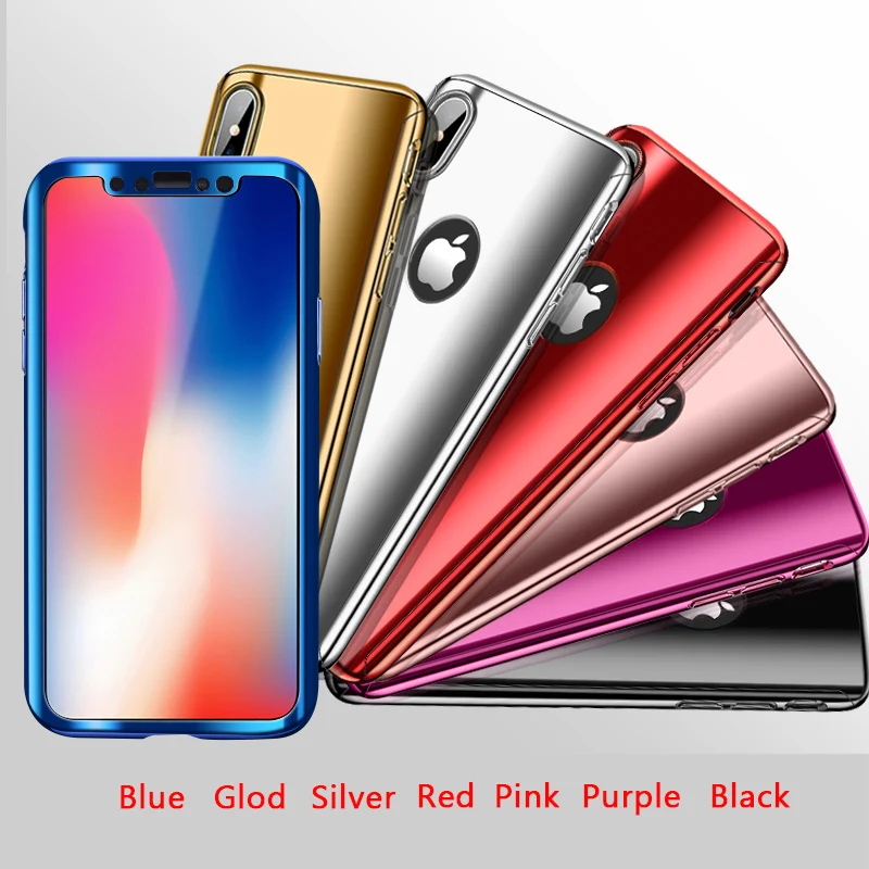 360 Покрытие зеркальное полное покрытие для iPhone 7 чехол Роскошный для iPhone 6 6S 7 8 Plus Жесткий PC Coque для iPhone X XR XS Max чехол для телефона s