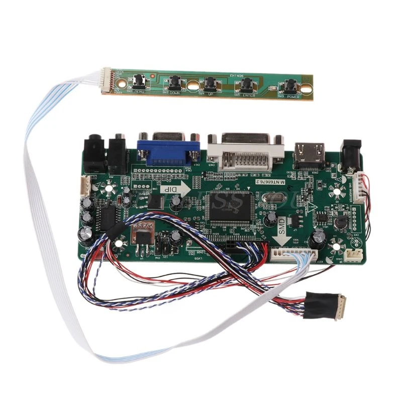 Плата контроллера ЖК DVI VGA Аудио пк модуль драйвера DIY Kit 15 6 &quotдисплей B156XW02 1366X768 1ch