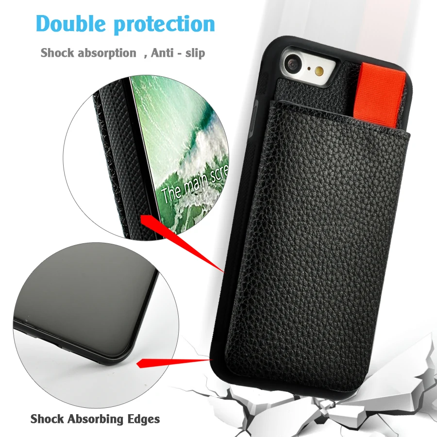 Lancase откидная крышка для iPhone 6 s кожаный чехол Слот Карт Anti-Theft защиты ТПУ кошелек