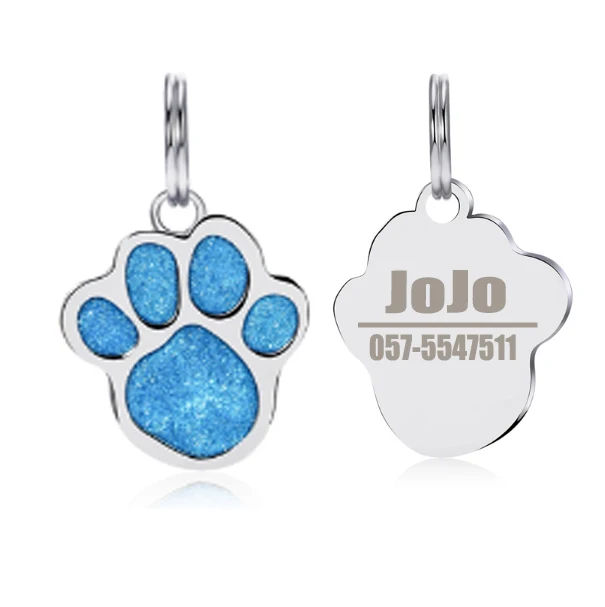 Блестящая лапа шаблон собака кошка ID бирки индивидуальные аксессуары для