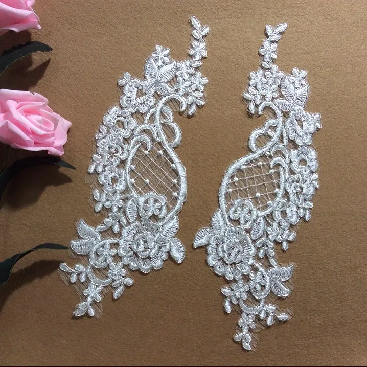 

10Piece/ Lot car bone lace flower patch wedding dress applique DIY bridal headdress lace collar lace fabric