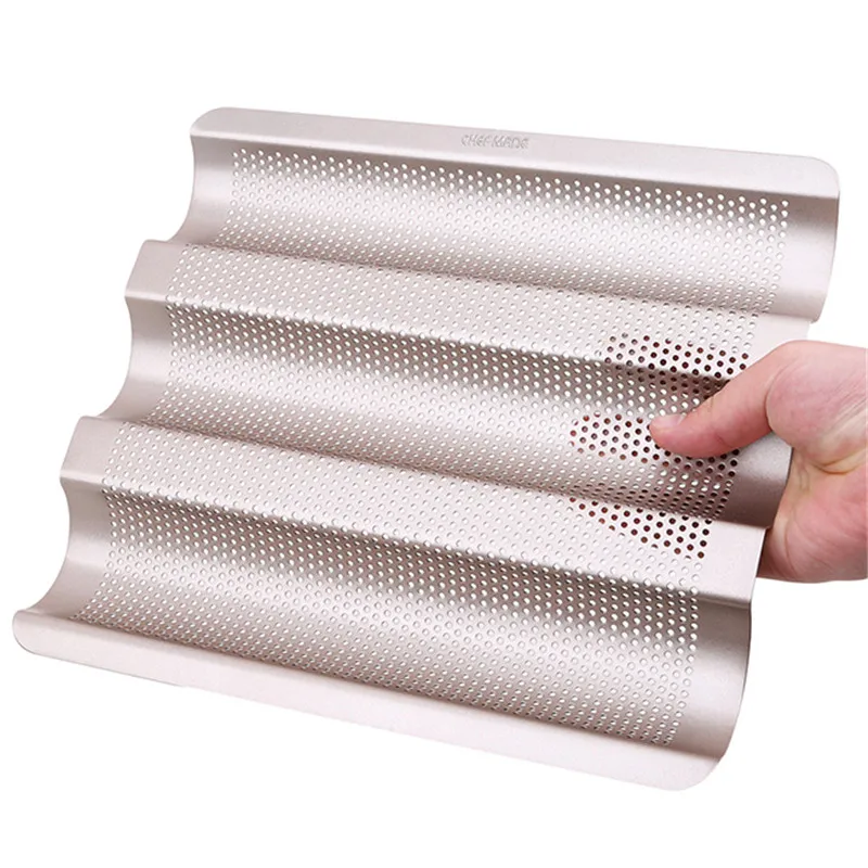 Горячая продажа 3 слотовая антипригарная выпечка багет лоток для булочек форма