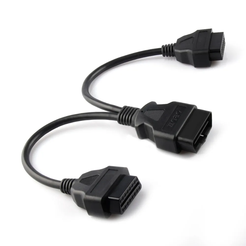 Высокое качество 16 Pin 30 см 1-2 OBD2 кабель 1 Мужской до 2 Женский OBD ODB2 диагностический