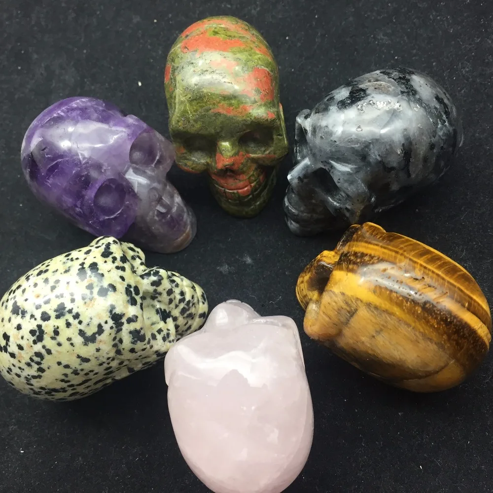 Резное Исцеление в виде черепов 6 шт./набор|natural stones and crystals|skulls carvedstones crystals |