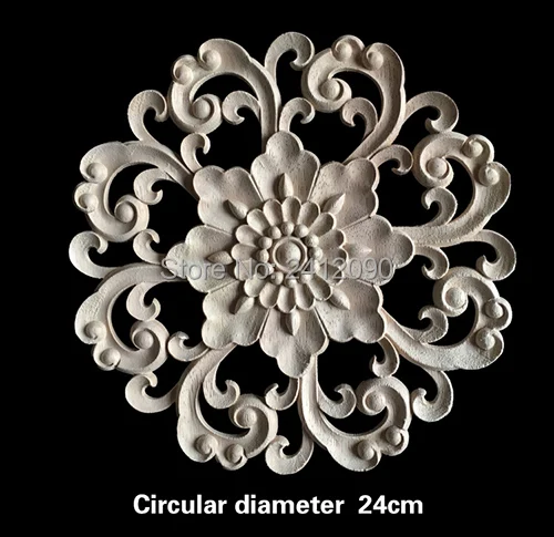 Цветы Алфавит резьба по дереву аппликация 20 см дверь шкафа мебель украшения