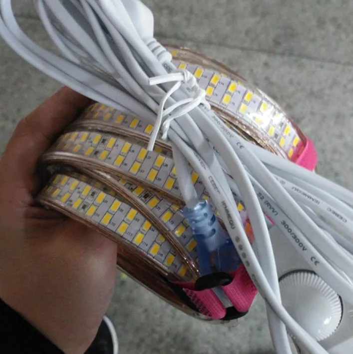 dimmable plug Высокая яркость AC110V 5730 белый/теплый белый Регулируемая Гибкая светодиодная лента 240 светодиодов/метр декоративный светильник Светодиодная лента с вилкой - Испускаемый цвет: dimmable plug