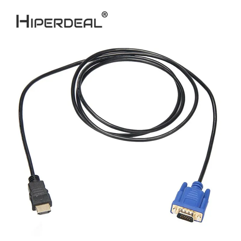 Переходник HDMI Gold Male To VGA HD 15 15Pin Кабель адаптер 6FT 1 8 M 1080P передатчик высокое