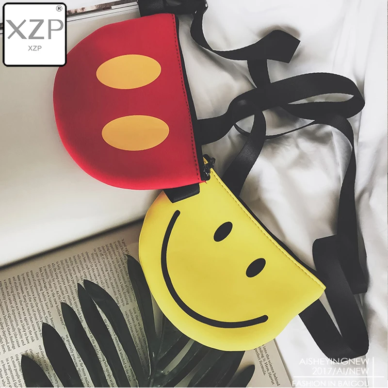 XZP милая сумка через плечо с Микки и смайликом для девочек детская сумочка милым