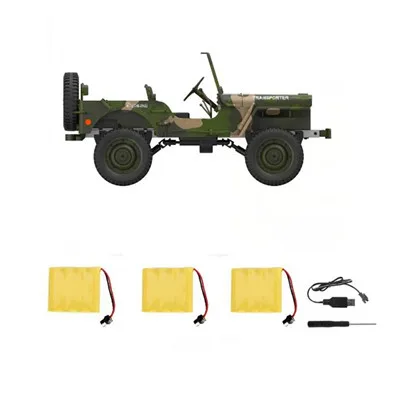 With Three battery Eachine EC01 1/10 2,4G 4WD Rc автомобиль джедай транспортер камуфляж военный грузовик RTR игрушки - Цвет: With Three battery