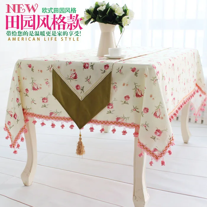 Purple European and American countryside style high-grade cotton cloth gift table Western-style food The tablecloth tab | Дом и сад