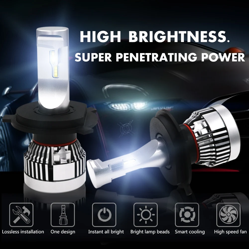 55W H7 Canbus led Free Error H4 Hi/L LED Car Headlight Bulb Kits 9012 canbus 9006 for Lamps H8 H11 Warning Canceller | Автомобили и
