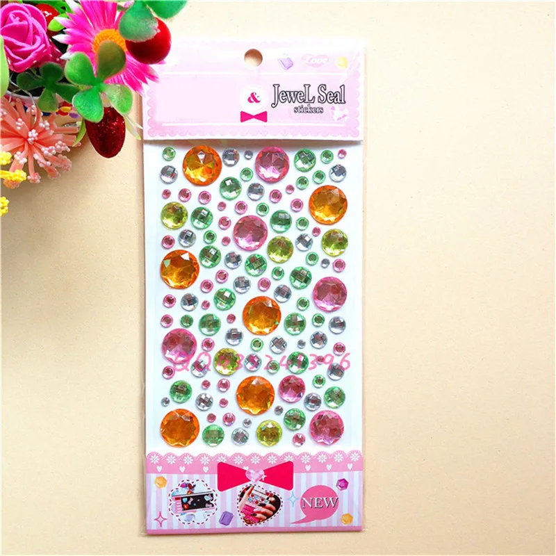 1 шт. Круглый Стиль самоклеющиеся Кристальные Стразы алмазные наклейки сделай сам 3D блестящие цвет