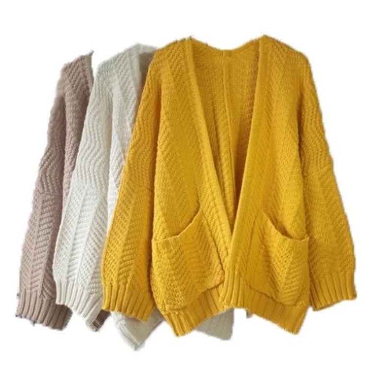 2018 Spring and autumn new loose joker long sleeve cardigan in the sweater of schoolgirl knitted trend 5051 |