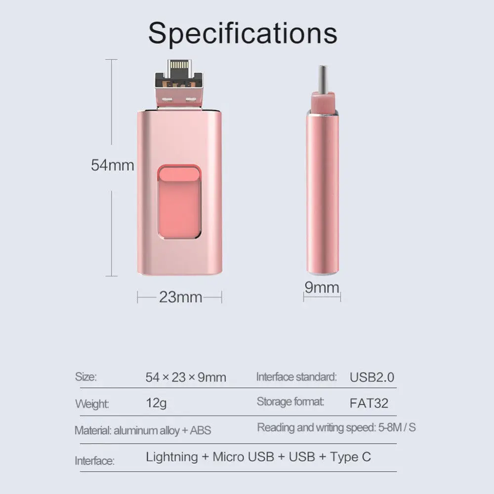3 0 i флэш накопитель USB карта памяти 4 в 1 для Android/IOS iPhone X XS 7 8 6S PC 32 Гб 64 128 ГБ 256