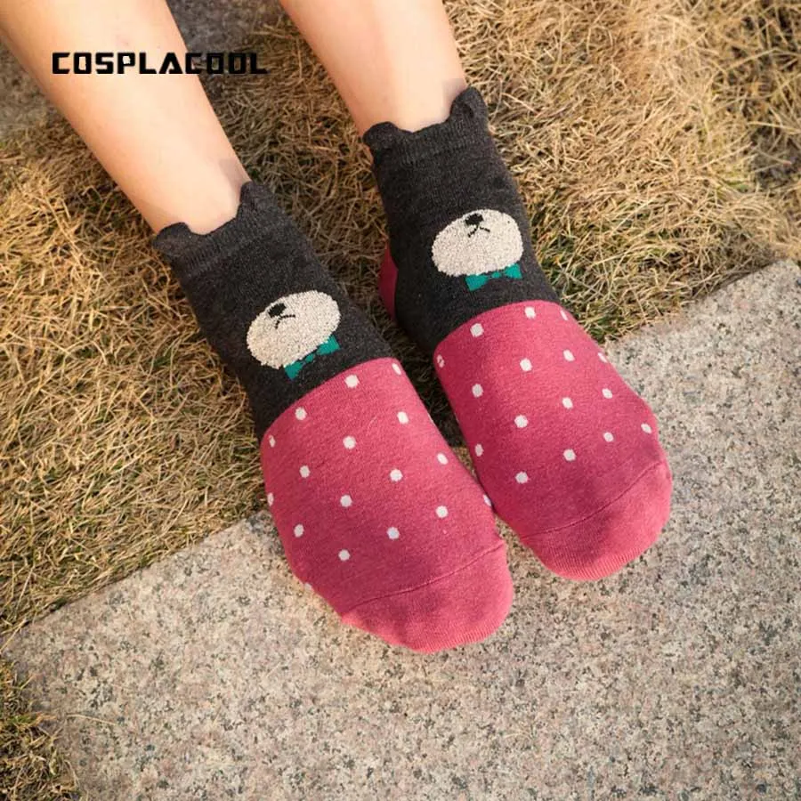 

Носки [COSPLACOOL] женские, женские носки, Необычные Носки с рисунком панды, милые носки в стиле Харадзюку, забавные хлопковые носки