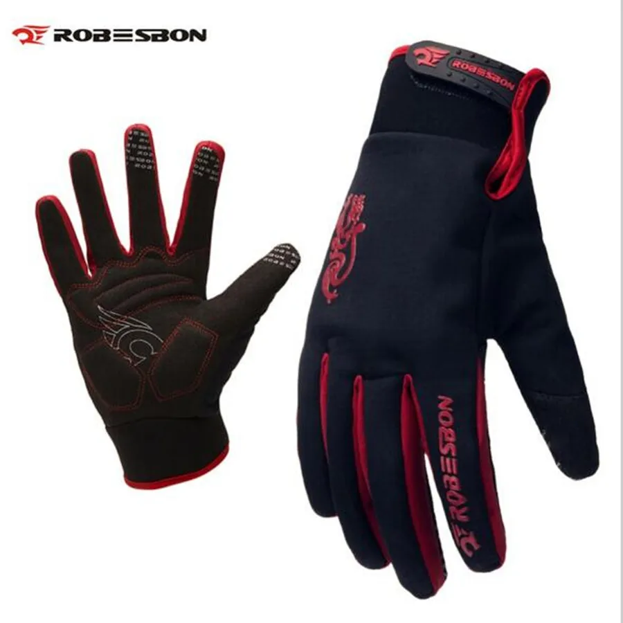

ROBESBON Thermal Fleece Waterproof Windproof Full Finger Outdoors Sports Luvas Winter Autumn Bike Bicycle Outdoor Cycling Gloves