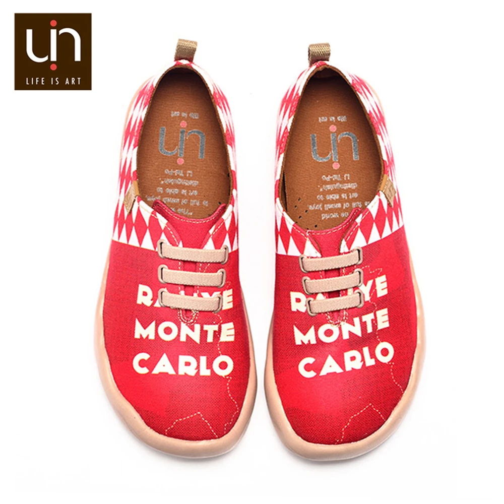 UIN Monte Carlo/женские парусиновые Лоферы без застежки Повседневная дышащая обувь на