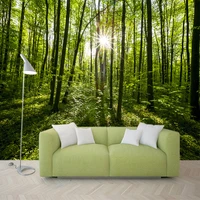 country style green forest nature landscape photo mural environmental friendly non woven straw 3d customized wallpaper for wall