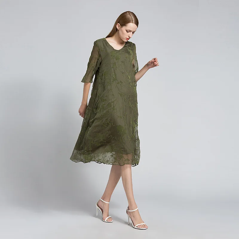 Летнее платье 2017 плюс Размеры Для женщин S тиснением элегантный пляжный