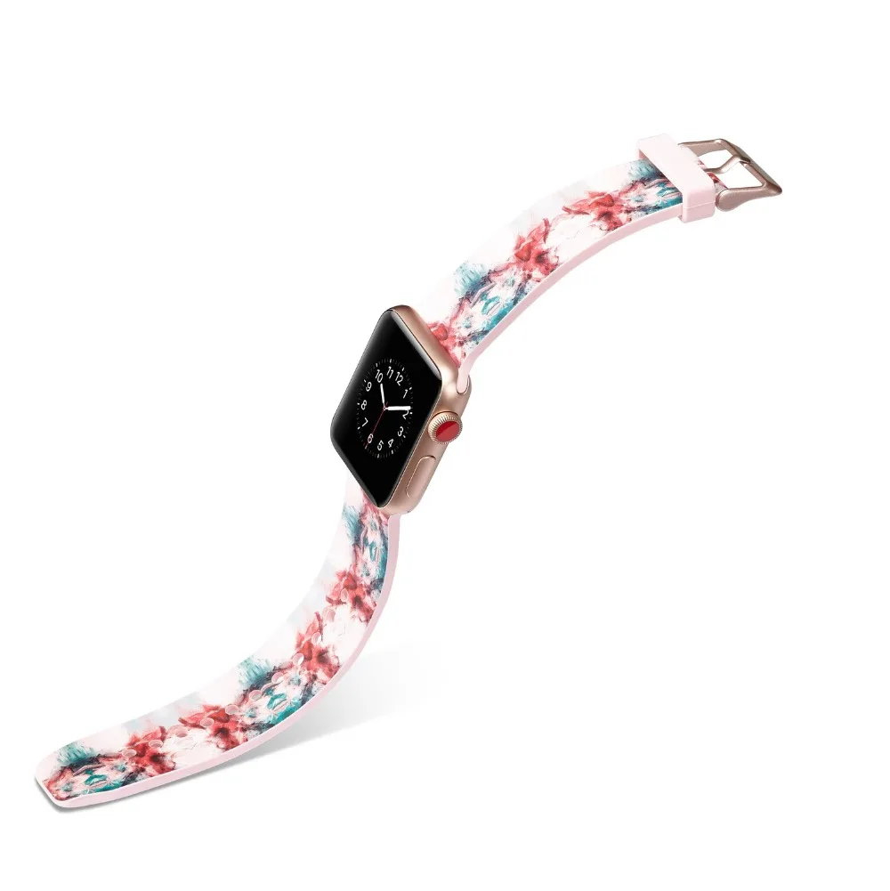 Ремешок для apple watch Группа apple watch 4 3 группа 42 мм 38 мм 44 мм/40 mmiwatch ремешок для часов браслет с принтом аксессуары для часов