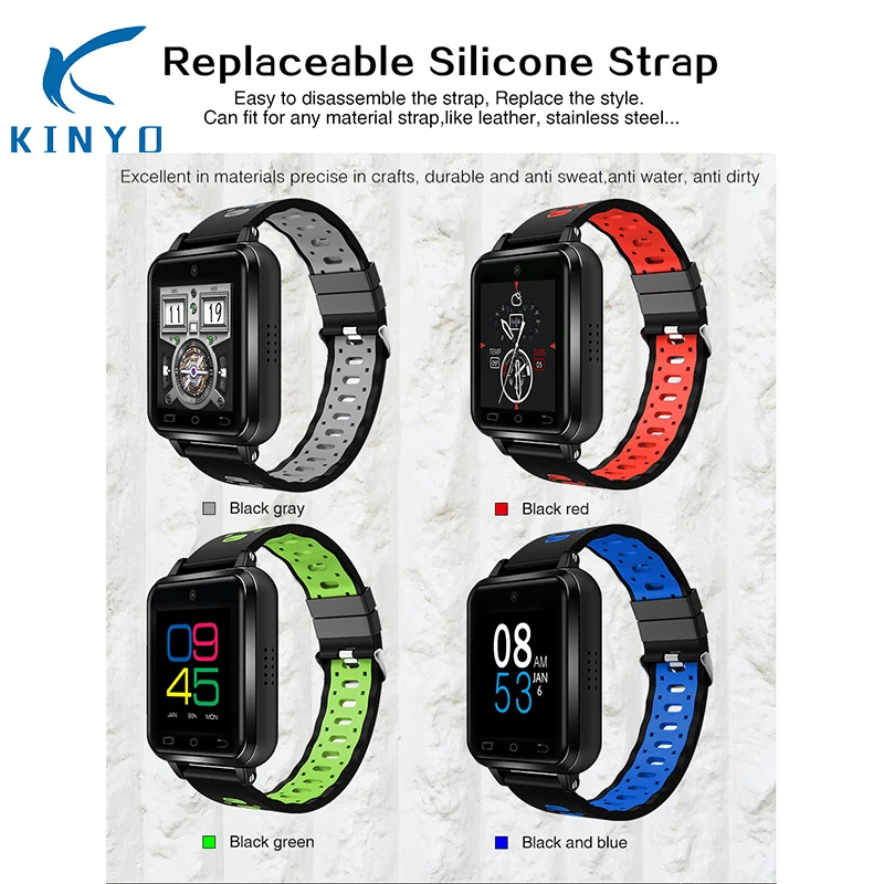 Популярные часы KINYO с камерой 4G bluetooth умные пульсометр монитор артериального