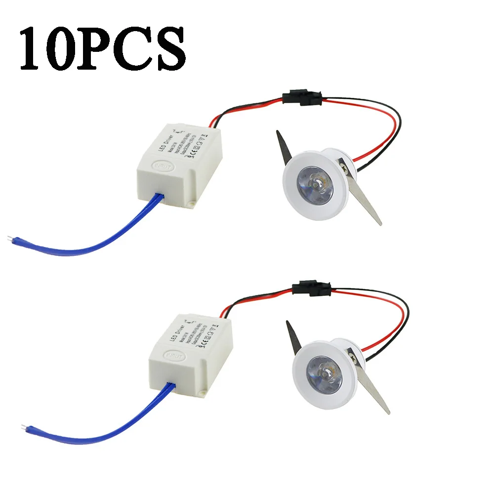 10 шт. Встраиваемый светодиодный мини светильник для шкафа 1 Вт 3 Светильник