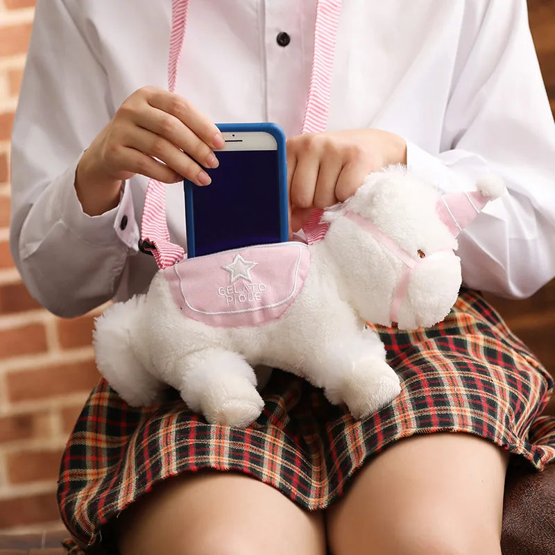 Новинка Kawaii Единорог плюшевая сумка на плечи набивная мультяшная животная