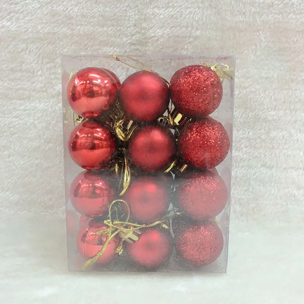 

24Pcs Glitter Christmas Balls Baubles Xmas Tree Hanging Balls Ornament Home Decor Well Decorative Accessories Christmas Balls