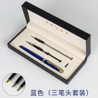high quality three pen set gift box 0 5mm and 1 0mm iraurita fountain roller pen full metal ink pen