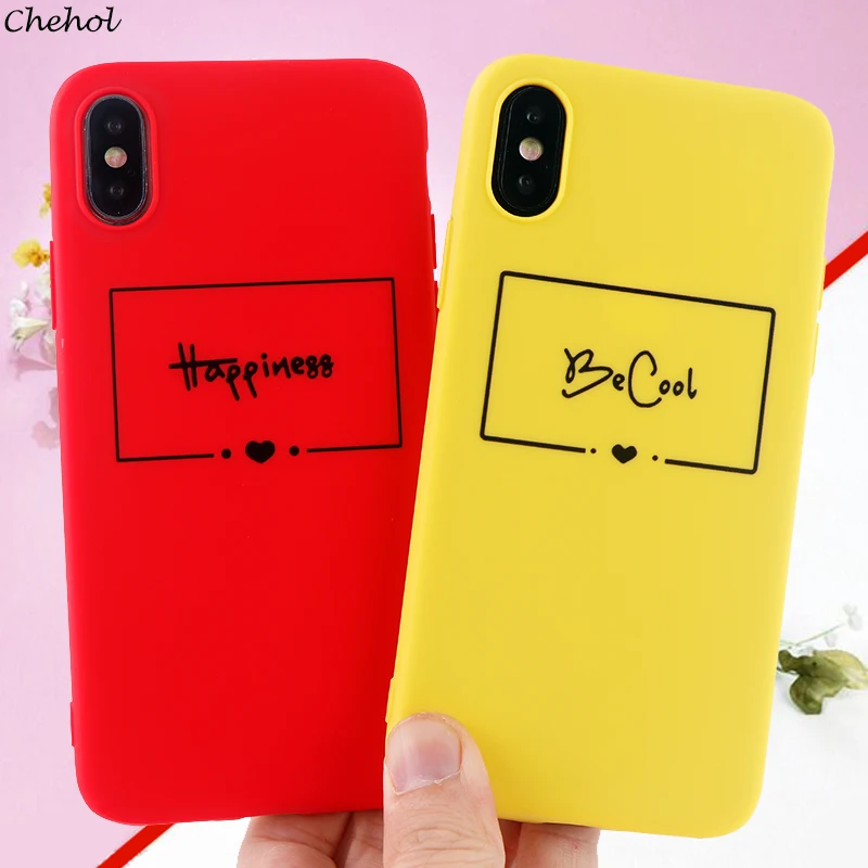 Модные чехлы для телефонов с буквенным принтом IPhone X XS MAX XR 6 S 7 8 Plus мягкий