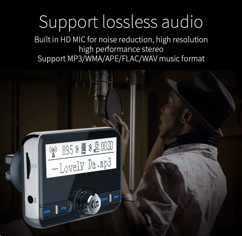 YASOKRO, Bluetooth, fm-передатчик, беспроводной автомобильный fm-модулятор, mp3-плеер, автомобильный комплект, Handsfree, Bluetooth, автомобильное зарядное устройство с ЖК-дисплеем