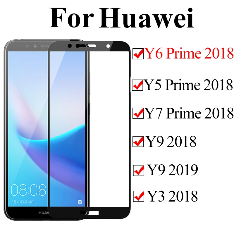 Защитное стекло для Huawei Y6 Y5 Y7 Prime y3 2018 Y9 2019 закаленное Huawey Huavei Y 5 6 7 6y защитная