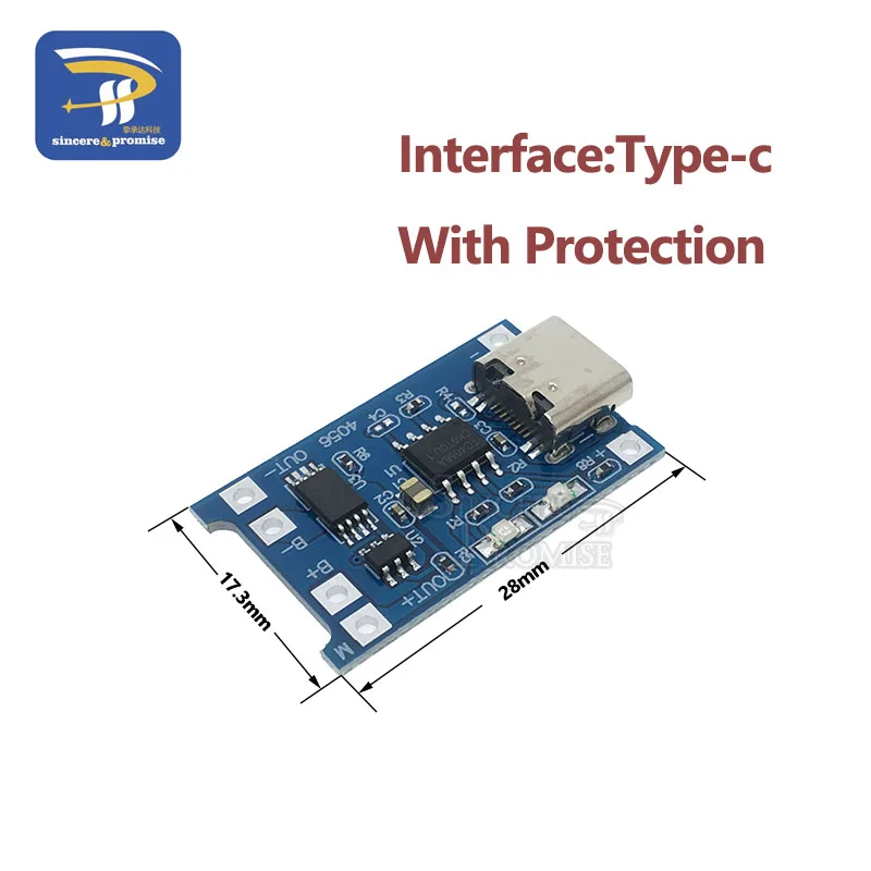 Зарядный Модуль TP4056 5 шт./лот Mini Micro USB Type c В 1A 18650 литиевая батарея зарядная плата с