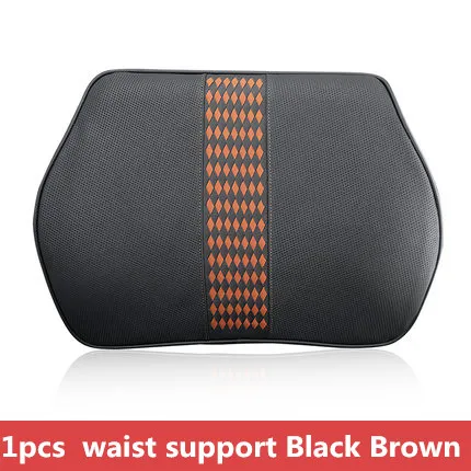 waist support brown Натуральная кожа автомобильный подголовник подушка поясная поддержка наборы памяти хлопок Авто сиденье отдых назад поясничные дышащие ткацкие подушки для мужчин - Цвет: waist support brown