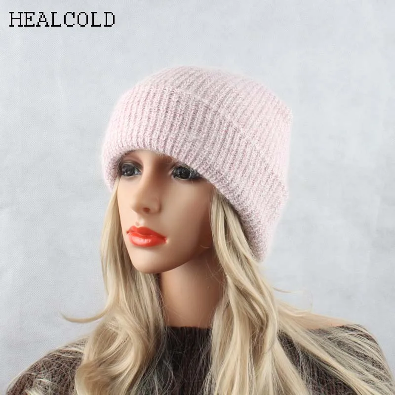 Вязаная Шапка бини из кроличьего меха женская шапка|Женские Skullies и шапочки| |