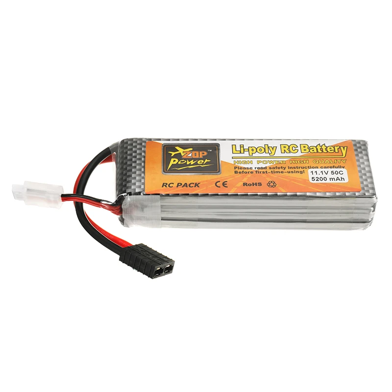 Аккумуляторная батарея ZOP power 11 1 В 5200 мАч 50C 3S Lipo с Т-образной штепсельной вилкой