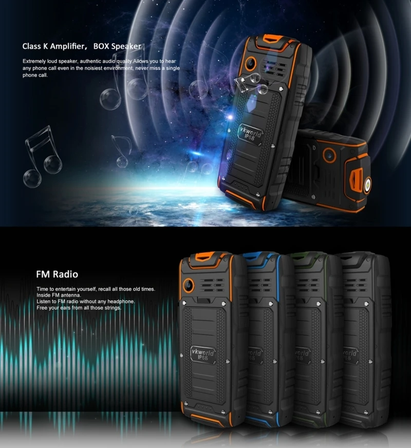 Оригинал VKworld Новый Каменный V3 3 Sim карты IP68 Водонепроницаемый Русская клавиатура