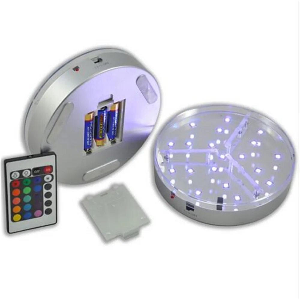 Rechargeable Centerpiece Lighting Remote Controlled 6inch Silver Round Base Ice Bucket Lights for Wedding Reception | Лампы и