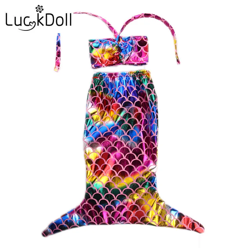 Юбка русалки с блестками LUCKDOLL подходит для куклы родов 43 см или 18 дюймовых