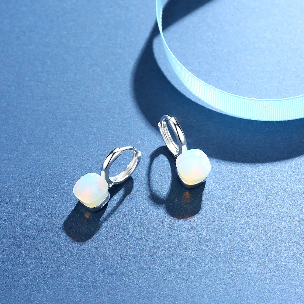 Серьги подвески из серебра 925 пробы с натуральным лунным камнем|earrings for|earrings for
