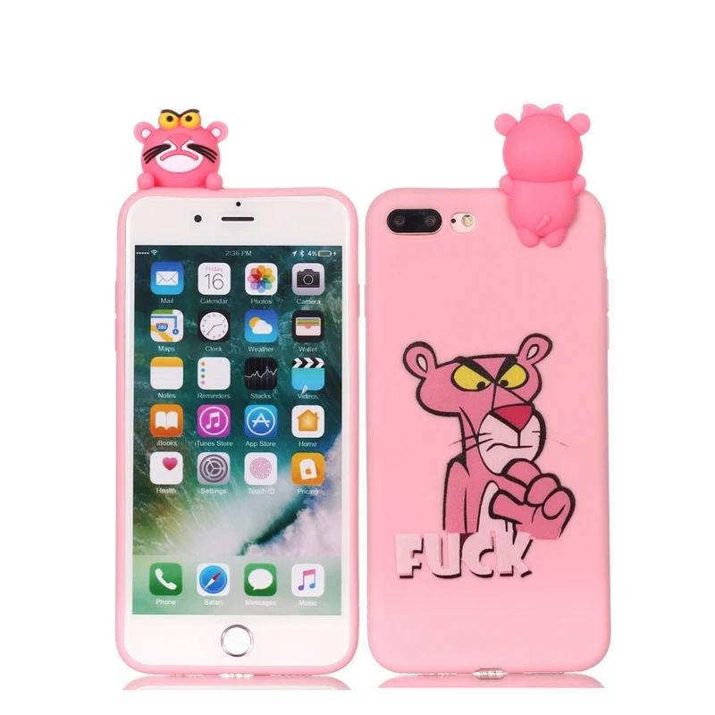 For Coque iPhone 8 Plus Case 3D Cartoon Toy Owl Panda Unicorn Cat Soft Silicon Back Cover |