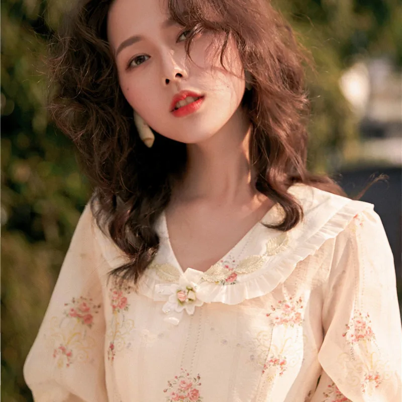 Шифоновые платья с винтажным принтом во французском стиле|Женские платья| |