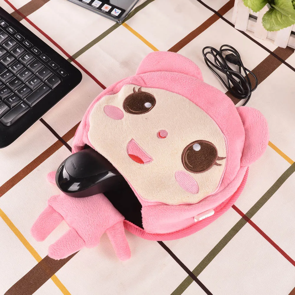 Зимний теплый коврик для мыши USB с подогревом мультяшная Толстая плюшевая грелка для рук удобный коврик для мыши с подогревом Прямая поставка FAS