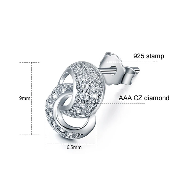 Стерлинговое Серебро 925 пробы модные розовые золотистый/серебристый инкрустация