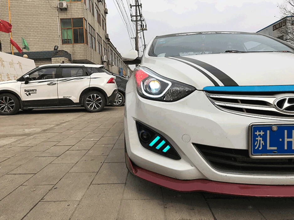 Светодиодный 2012 ~ 2016 Elantra Дневной светильник MD Avante противотуманный фары для hunbai