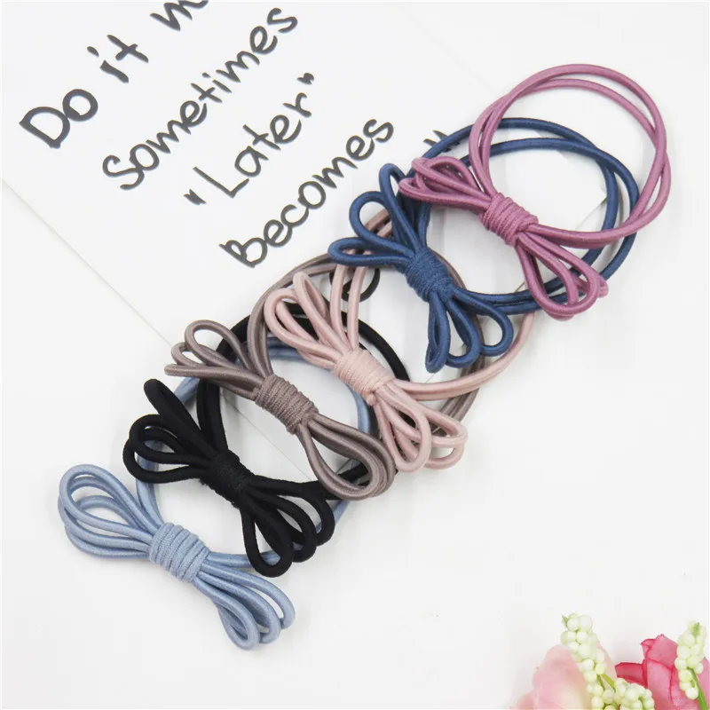 12 шт./лот креативные резинки для волос с бантиком девочек богемная повязка