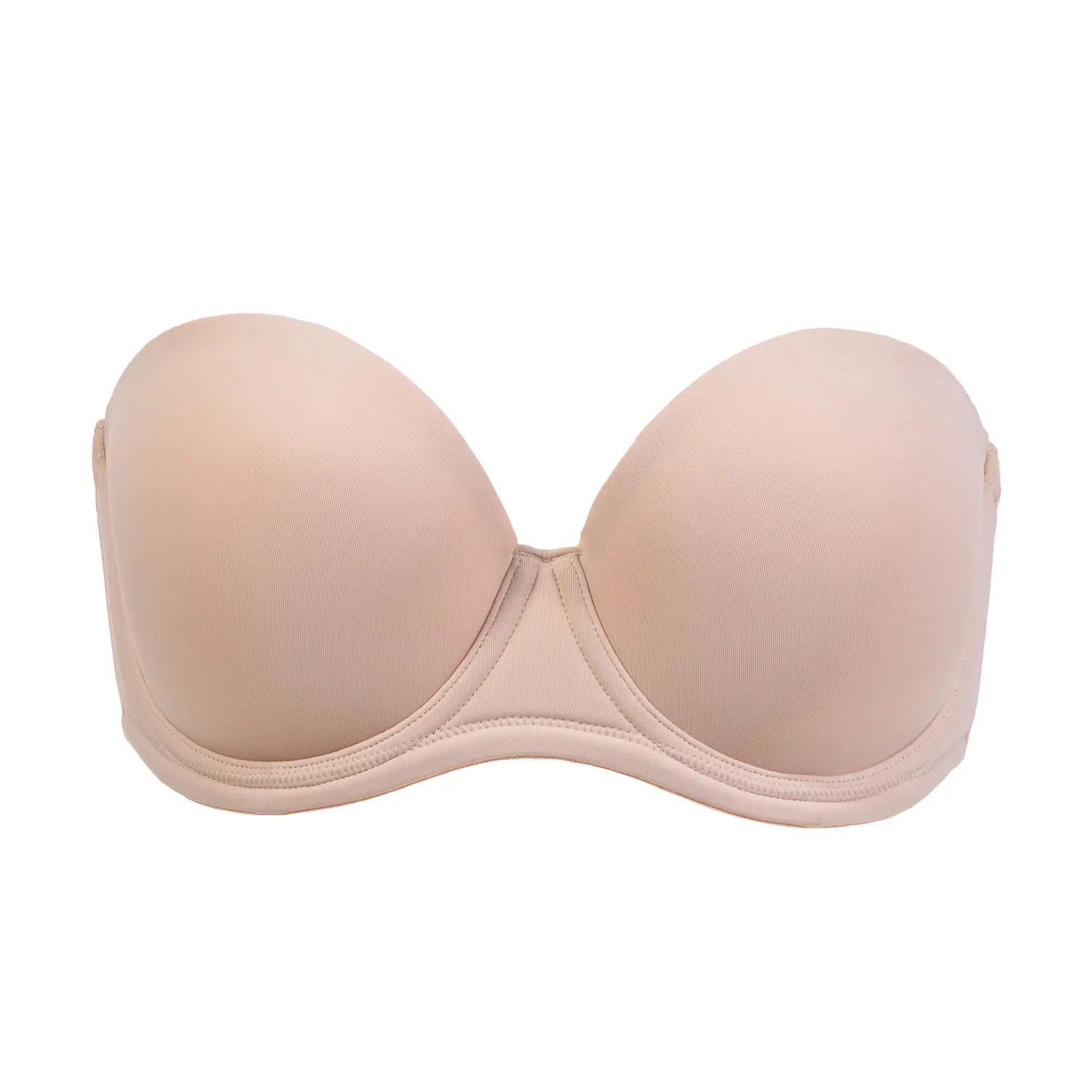 Beige03 Женский многоходовой бюстгальтер без бретелек на косточках контурного размера плюс - Цвет: Beige03