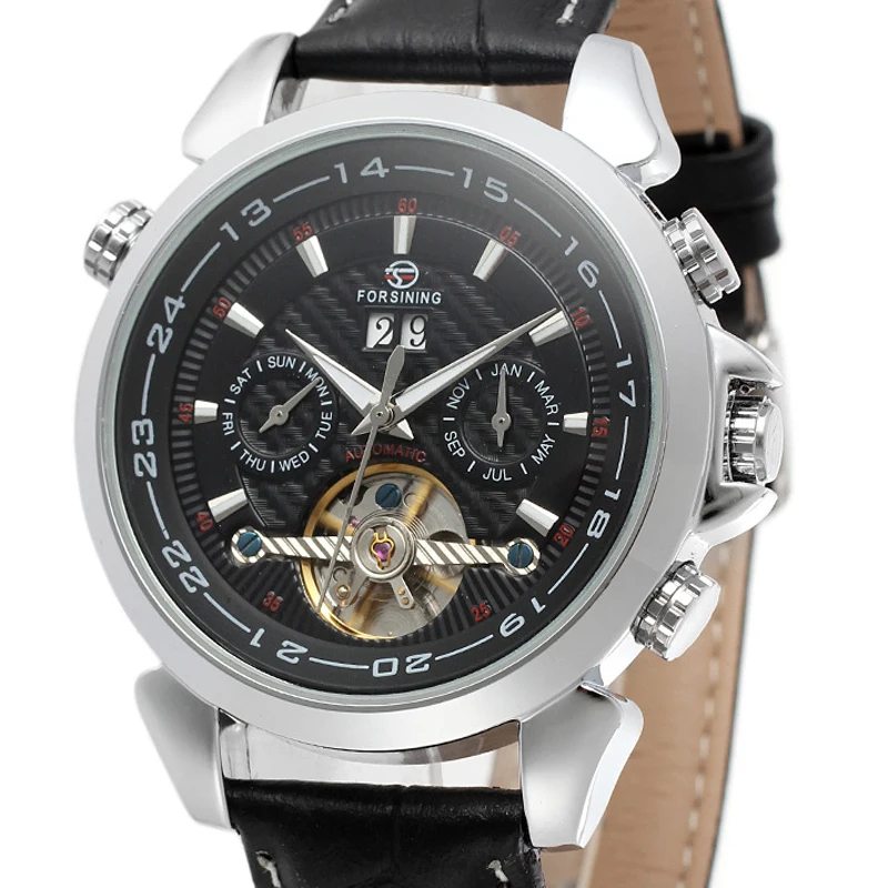 Новые Классические мужские часы с ремешком Tourbillon Роскошные автоматические от