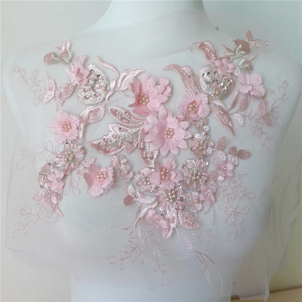 Свадебные аппликации для невесты красивая кружевная Аппликация из бисера в